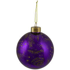 Шары елочные одиночные шар 80мм Созвездие стекло фиолетовый