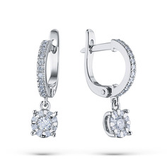 Серьги из белого золота с бриллиантами э4001сг06191300 ЭПЛ Даймонд