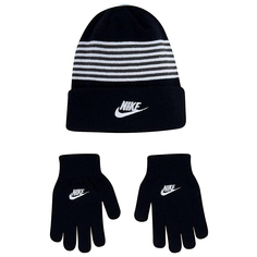 Шапка и перчатки Детский набор: шапка и перчатки Nike Striped Beanie & Gloves Set