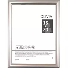 Рамка Olivia 15x20 см пластик цвет серебро Без бренда