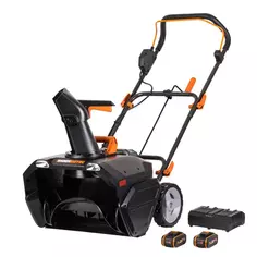 Снегоуборщик аккумуляторный Worx WG471E 50 см 2x20 В АКБ и ЗУ в комплекте