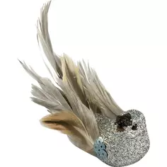 Подвесное украшение на прищепке "Птица" 4.5x5x16 см мультикомпонентный материал серебристый Без бренда