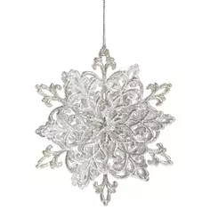 Украшение новогоднее «Снежинка Классика», 4 см, пластик, цвет серебро Без бренда