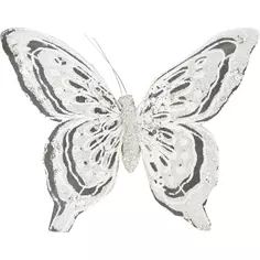 Новогоднее украшение Бабочка 18x16 см цвет серебристый Без бренда