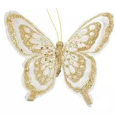 Новогоднее украшение Бабочка 18x16 см цвет золотистый Без бренда