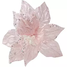 Новогоднее украшение Цветок 21x27 см цвет нежно-розовый Без бренда