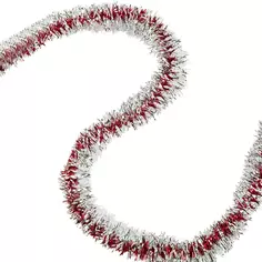 Мишура Кольца-2 200 см цвет серебристо-красный Без бренда