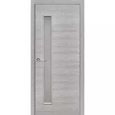 Дверь межкомнатная остекленная с замком в комплекте 70x200 см Hardflex цвет ясень серый Принцип