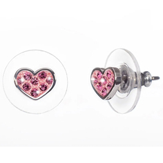 Серьги &quot;Мечта Сердце&quot;, кристаллы SWAROVSKI, розовый Oliver Weber Collection детские