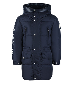 Темно-синяя куртка с логотипом на рукаве Moncler детское