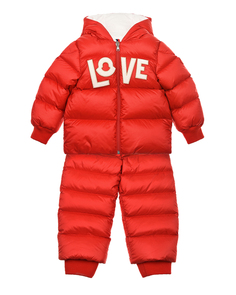 Зимний комплект красного цвета Moncler детский