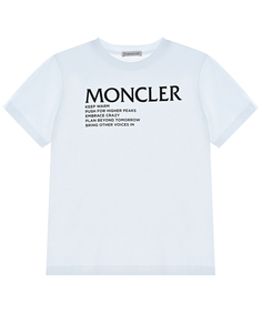 Белая футболка с логотипом Moncler детская