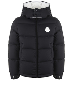 Черная куртка-пуховик с капюшоном Moncler детская