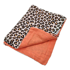 Муслиновое одеяло &quot;Леопард и коралловый закат&quot;, 118х90 см UMBO детское