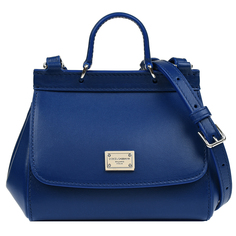Синяя кожаная сумка, 12х17х8 см Dolce&Gabbana детская