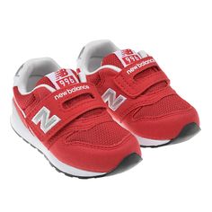 Красные кроссовки на липучке с серым логотипом NEW BALANCE детские