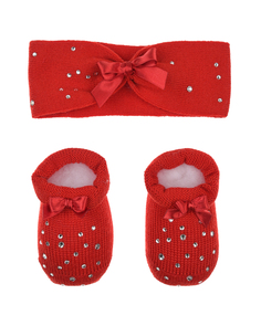 Подарочный набор: пинетки и повязка, красный Story Loris детский