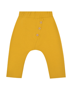 Желтые спортивные брюки с пуговицами Sanetta Pure детские