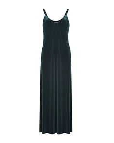Бархатное платье-комбинация изумрудного цвета Pietro Brunelli