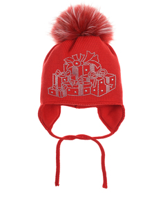 Красная шапка с декором &quot;подарки&quot; Catya детская