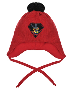 Красная шапка с нашивкой &quot;заяц&quot; Chobi детская