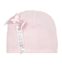 Розовая шапка с бантом La Perla детская