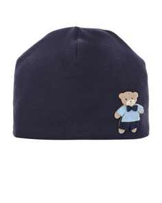 Синяя шапка с декором &quot;медвежонок&quot; La Perla детская