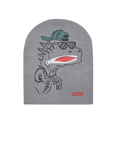 Серая шапка с принтом &quot;динозавр&quot; Il Trenino детская