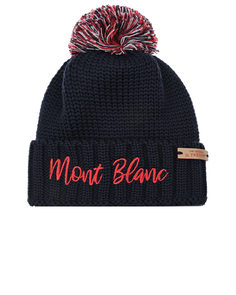 Темно-синяя шапка с шерстяным помпоном Il Trenino детское