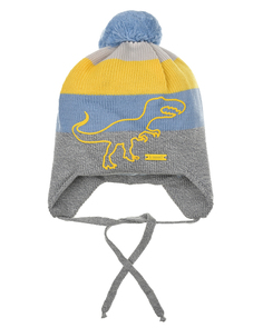 Шапка в полоску с принтом &quot;динозавр&quot; Il Trenino детская