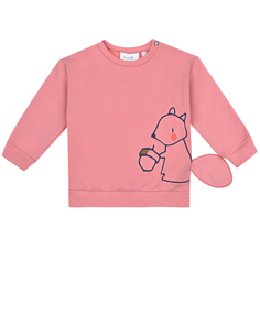 Розовый свитшот с декором &quot;белка&quot; Sanetta Kidswear детский