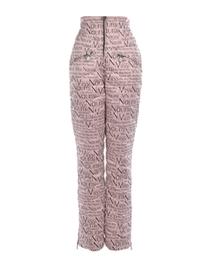 Розовые стеганые брюки со сплошным лого Naumi