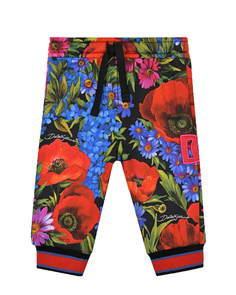 Спортивные брюки с цветочным принтом Dolce&Gabbana детские