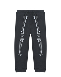 Черные спортивные брюки с принтом &quot;кости&quot; Stella McCartney детские
