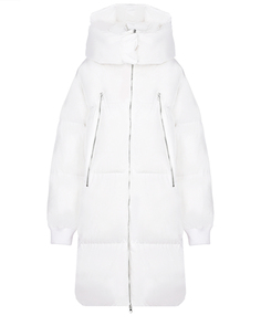 Белое стеганое пальто с капюшоном MM6 Maison Margiela детское
