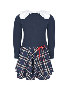 Темно-синее платье с юбкой в клетку Aletta детское