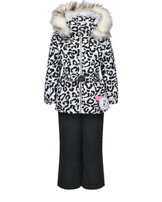 Черно-белый комплект с курткой и полукомбинезоном Poivre Blanc детское