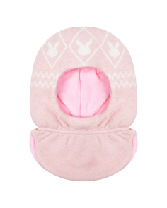 Розовая шапка-шлем с принтом &quot;белые зайцы&quot; Chobi детская
