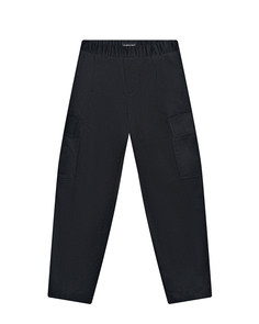 Черные вельветовые брюки с накладными карманами Emporio Armani детские