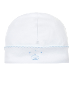 Белая шапка с вышивкой &quot;голубая корона&quot; Lyda Baby детская