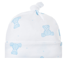 Белая шапка с принтом &quot;медвежата&quot; Lyda Baby детская