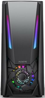 Корпус ATX ALSEYE REACTOR черный, без БП, боковая панель из закаленного стекла, USB 3.0, 2*USB 2.0, audio