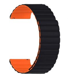 Ремешок на руку Lyambda DSJ-32-22-BO силиконовый для часов 22 mm black/orange
