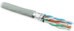 Кабель витая пара U/FTP 6a кат. 4 пары Hyperline UFTP4-C6A-S23-IN-LSZH-GY-500 23AWG(0.57 мм), медь, одножильный (solid), внутренний, LSZH, нг(A)-HF, с