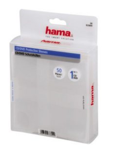 Конверт для CD/DVD HAMA H-33809 00033809 полипропилен 50 шт. прозрачный