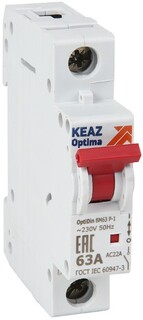 Выключатель КЭАЗ 103891 OptiDin ВМ63Р нагрузки 1P 40A AC (BM63P-140-УХЛ3)