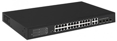 Коммутатор PoE NST NS-SW-24F4G-P Fast Ethernet на 24 x RJ45 портов + 4 x GE Combo uplink порта. Порты: 24 x FE (10/100 Base-T) с поддержкой PoE (IEEE