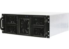 Корпус серверный 4U Procase RE411-D0H17-FC-55-800R 2x5.25+15HDD,черный,бп GR2800 800+800вт, глубина 550мм,MB CEB 12"x10,5", панель вентиляторов 3*120x