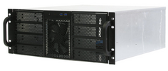 Корпус серверный 4U Procase RE411-D8H5-FS-65-700RP 8x5.25+5HDD,черный, бп GRP700 700+700вт, глубина 650мм,MB EEATX 13.68"x13",панель вентиляторов 3х12
