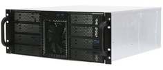 Корпус серверный 4U Procase RE411-D8H5-FA-55 8x5.25+5HDD,черный,без блока питания,глубина 550мм,MB ATX 12"x9,6", панель вентиляторов 3*120x25 PWM